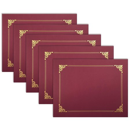 BETTER OFFICE PRODUCTS Red Certificate Holders, Diploma Holders, Document Covers with Gold Foil Border, 25PK 65253